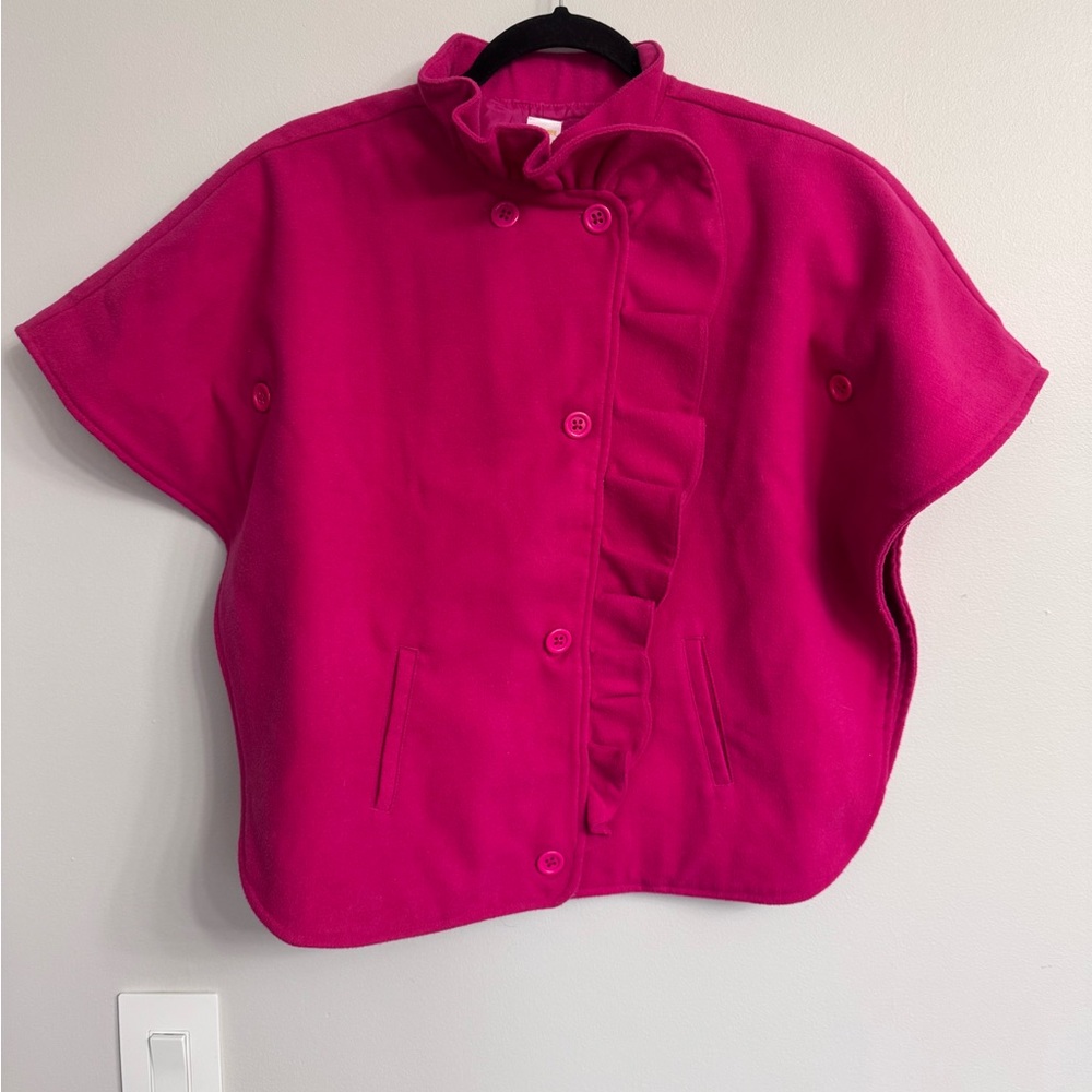 Vintage Fall 2013 Gymboree Ruffle Melton Cape in Magenta